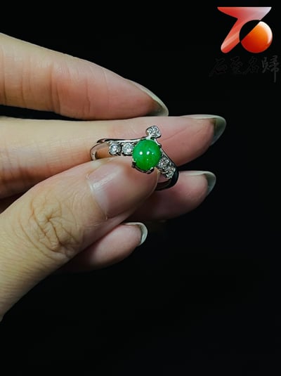翡翠A貨+925銀【王者戒指】附玉石鑑定書3