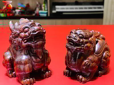 印度小葉紫檀高油密二膘料 湘工手作【瑞獸貔貅套組】2