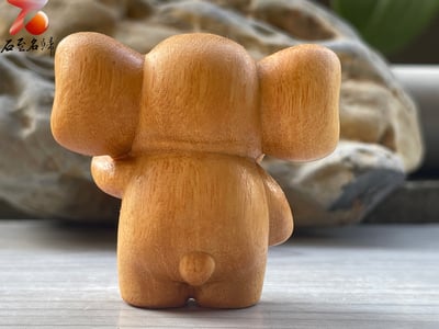 雲南黃金檀原木雕件【飛行象】 高5.3公分3