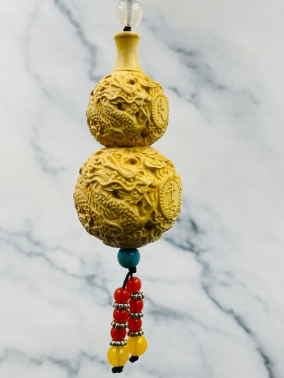 黃楊木精雕【吉祥平安-葫蘆吊墜】7