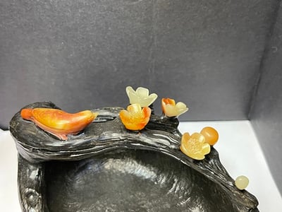 壽山石結晶桃花紅白芙蓉【喜上梅梢】3