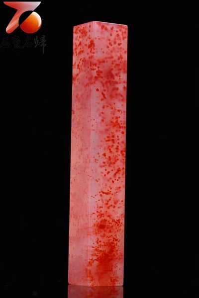 嚴選壽山石 水洞桃花六面平素章7