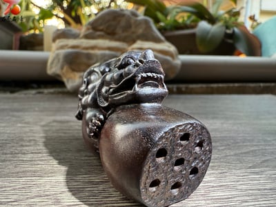 臥財不洩，富貴自來 印度小葉紫檀金星老料純手工雕刻【臥財貔貅】7