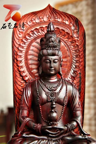 印度小葉紫檀大口徑拆房老料清刀款【無量壽佛】5