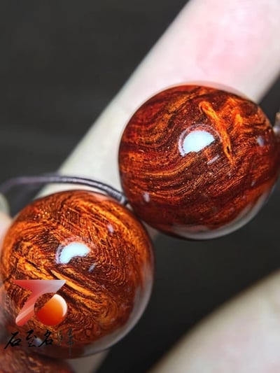 印度小葉紫檀 老料黃金底瘤疤 20mm×12顆【平安】8