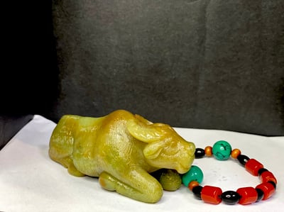 月尾綠手把件【牛轉乾坤】3