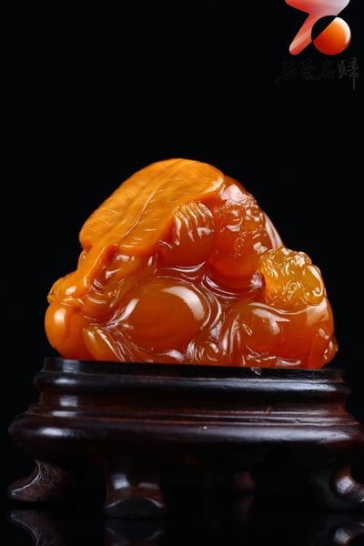 金獎大師柯典斌作品 精品北部老礦極品結晶麥芽黃【羅漢戲獸】3