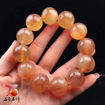 正宗純天然羊角 西藏羊角12mmx15顆 20mmx12顆圓珠手串冰種全透黃料帶血 附保養橄欖油與收藏禮盒14