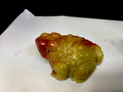 五彩高山石雕件【福氣金蟾】4