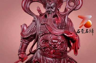 印度小葉紫檀清刀精雕 【迦藍菩薩 關羽】6