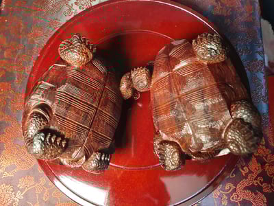 印度小葉紫檀精工【長壽龜】一對7