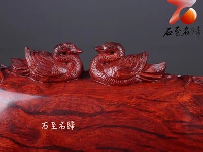 天然 印度小葉紫檀 案几玄關招財擺件【54公分橫財-百年好合】2