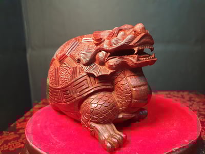 精選印度小葉紫檀實心料製【3號招財龍龜】5