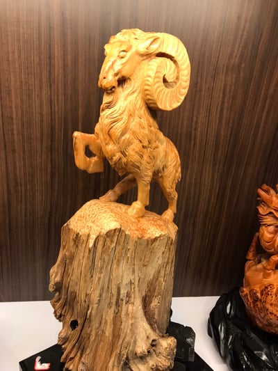 太行崖柏造型料雕刻【領頭羊】1