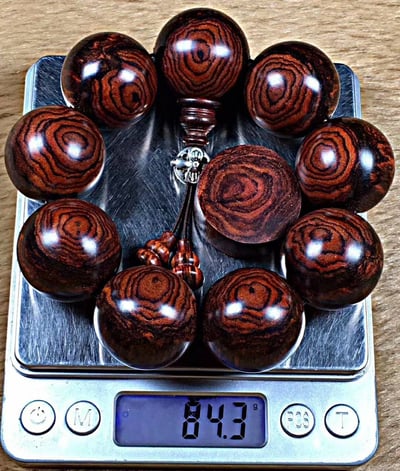 精品手持、手珠、手串 海南黄花梨雙面蜘蛛纹28mm4