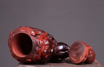 印度小葉紫檀【金蟾茶葉罐】8