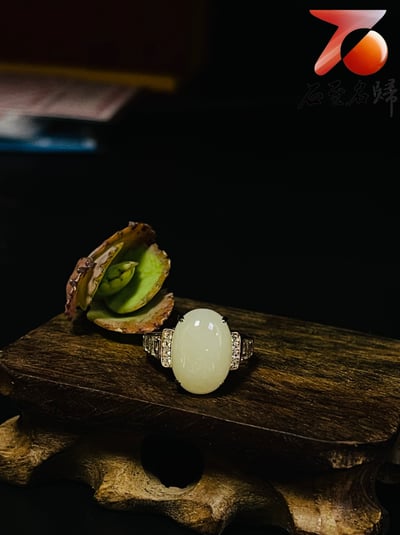 精緻典雅 和田玉戒指＆耳環 一物一拍 附鑑定贈書＋精美收藏禮盒 鑲嵌義大利925銀台子3