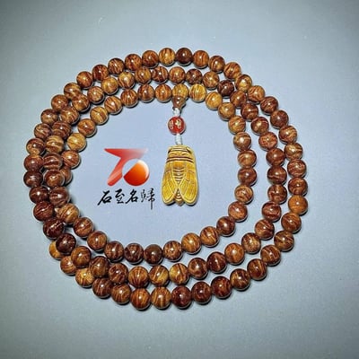 金絲楠木小葉楨楠 精選龍膽瘤疤手串【龍膽金蟬・一鳴驚人】4