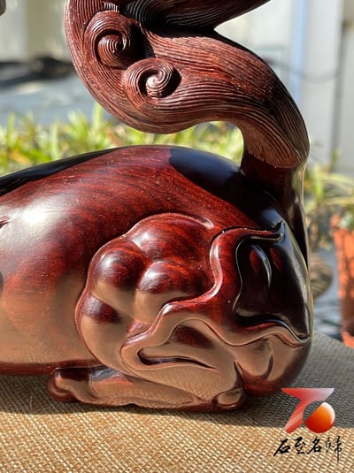 印度小葉紫檀高油密老料製作【祥瑞貔貅】13
