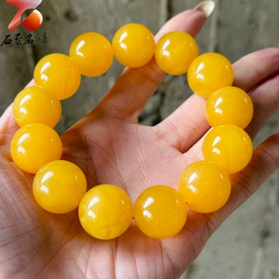 驚艷時光的瑰寶 | 純天然雞油紅18mm+蜜蠟手串4