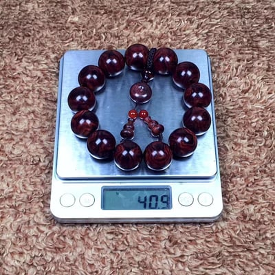 極品海南黃花梨 一木2串 紫油梨頂級老乾料18mm手珠  X紋對眼+京劇臉譜6