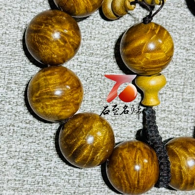 金絲楠小葉楨楠水波＋龍膽紋20mm手珠(20mm x 12顆)4