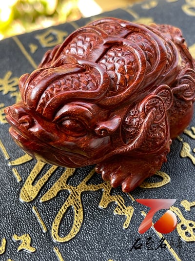 印度小葉紫檀高油密二膘材質 湘工手作【將軍蟾】6