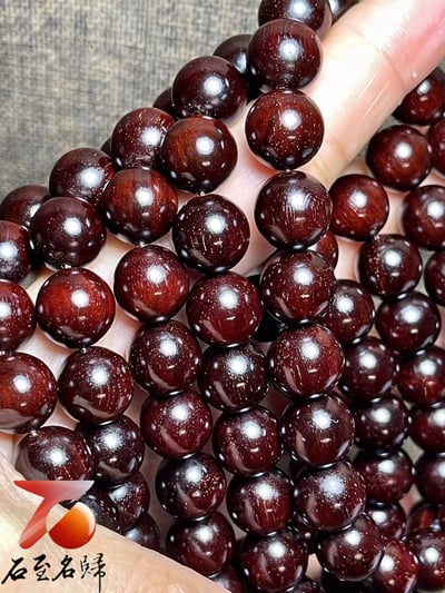 天然 印度小葉紫檀玻璃底老料 高油高密12mmx108顆手串6