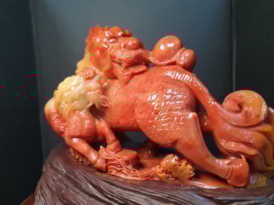 壽山石擺件【麒麟獻瑞】3