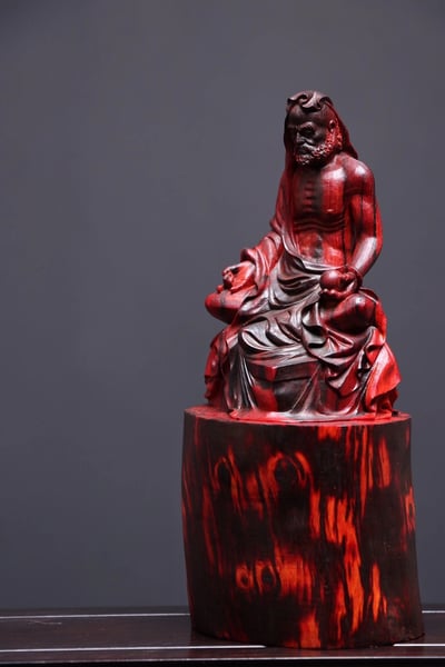 印度小葉紫檀整木清刀製作【達摩祖師】7