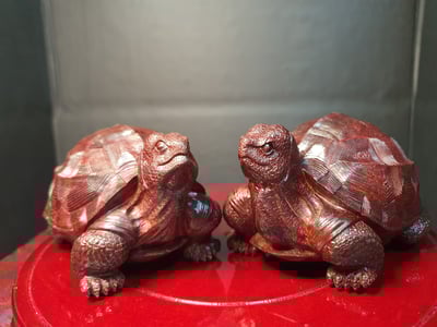 印度小葉紫檀精工【長壽龜】一對2