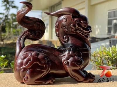 印度小葉紫檀高油密老料製作【祥瑞貔貅】1