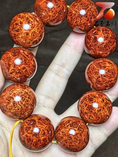 印度小葉紫檀 爆滿瘤疤 25mm手珠【如意】5