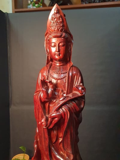 印度小葉紫檀【童子拜觀音】2