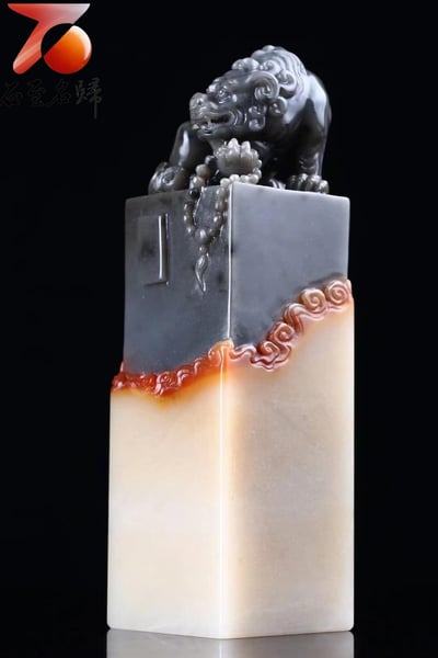 精品五彩老撾石大印章【招財進寶】6