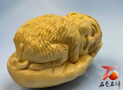 台灣現貨 實體店鋪 雲南大葉黃楊【Ｑ版齊天大聖與如來神掌手把件】2