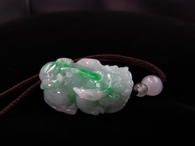 純天然綠翡翠 A貨可鑑定【招財貔貅項鍊/掛件】7