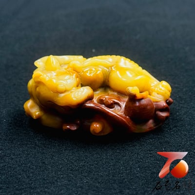 壽山石純手工精雕【金瑞擁財・富貴滿堂】5