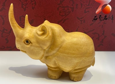 進口黃楊木精雕作品【非洲三寶】5