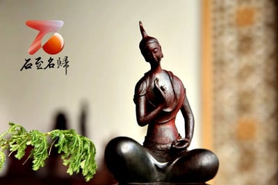 印度小葉紫檀拆房老料清刀製作【北魏佛】6