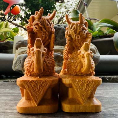 雲南黃楊木精雕作品【麒麟套組】5