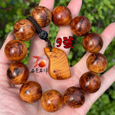 一物一拍 天然太行崖柏雪花釘瘤20mm手珠9