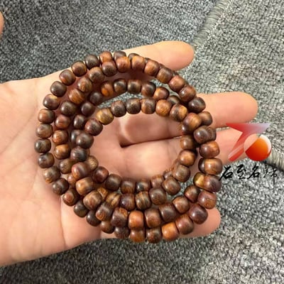 海南黃花梨 油梨老料6×7mm×108顆手串4