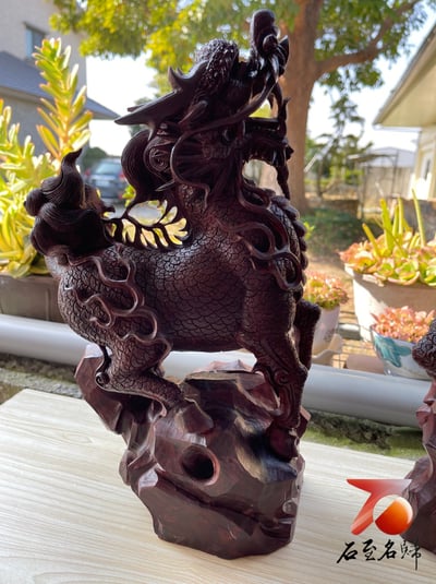 印度小葉紫檀高油密製【瑞獸麒麟】3