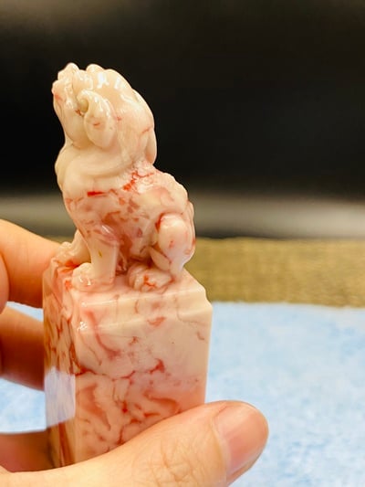 巴林奇特雞血石【歐俊杰作品-古獸印章】8