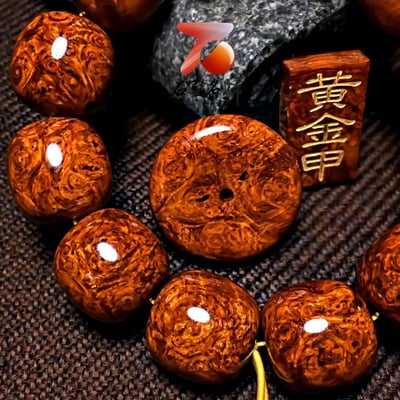 印度小葉紫檀18mm極品爆滿瘤疤老形珠【黃金甲】4