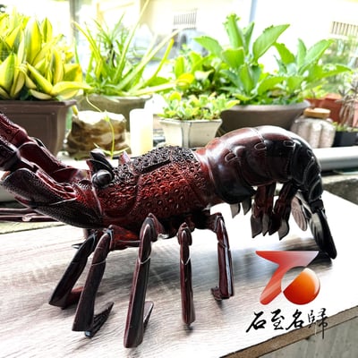 天然印度小葉紫檀精工大龍蝦｜霸氣登場．收藏級木雕擺件2