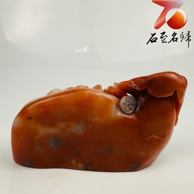 老撾石手工精雕 張國民老師作品【荷香蟹影・連年有福】3