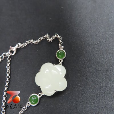 和田玉精品手鍊 附玉石證書與精美禮盒 925銀手鍊3