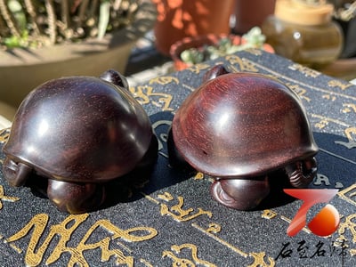印度小葉紫檀高油密二膘材質 湘工手作【長壽龜】3